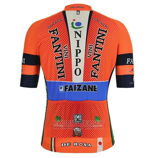 2019 Cycling Jersey Vini Fantini Orange Short Sleeve and Bib Short01